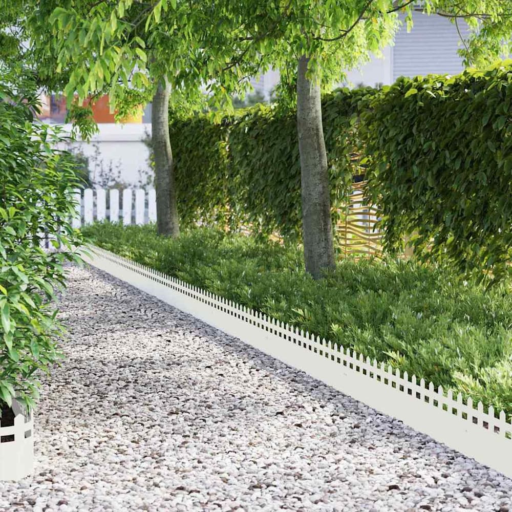 Lawn Edgings Steel Fence White