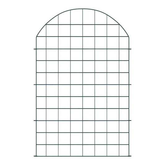 Pond Fence Set 8 pcs Steel Green 50 x 80 cm with arched top