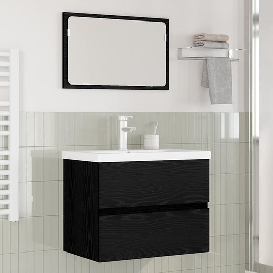 Bathroom Furniture Set Engineered Wood 60 x 38.5 x 45 cm Black oak