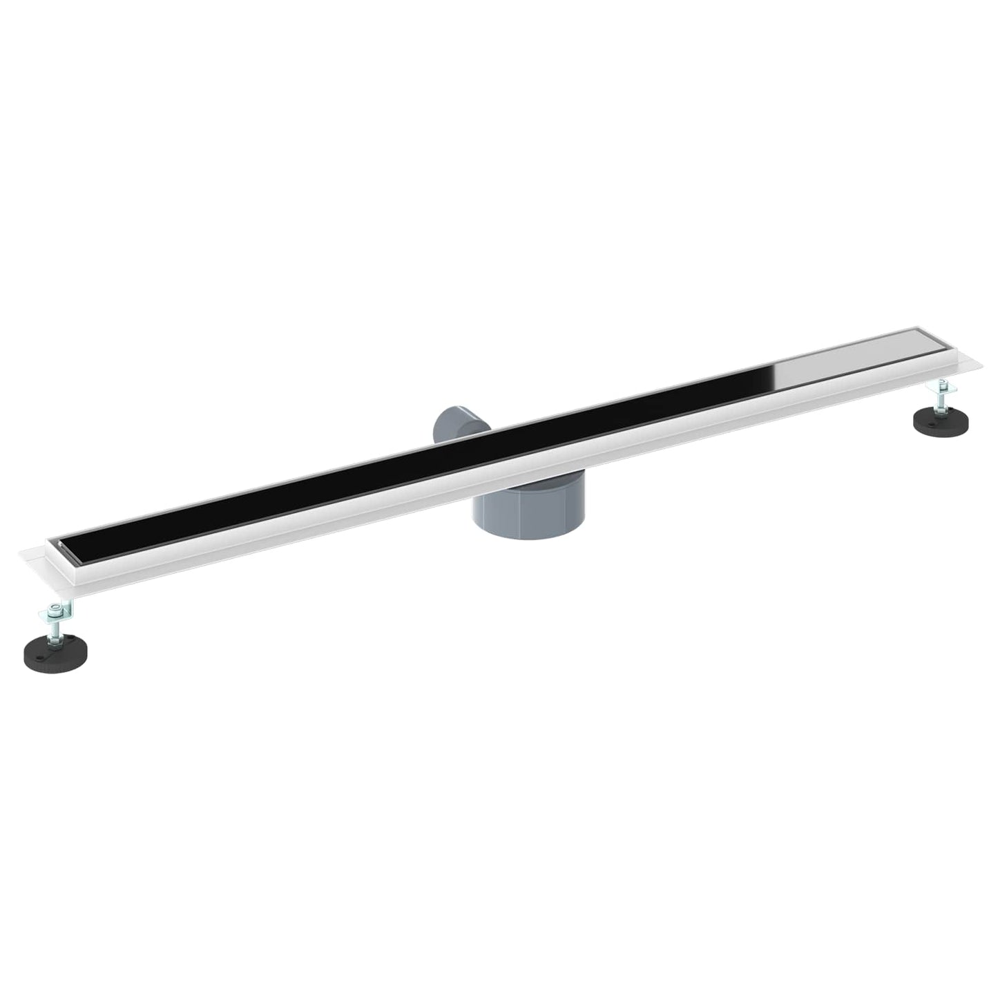vidaXL Shower Drain Glass Cover with 360° Siphon Black 100 cm 6