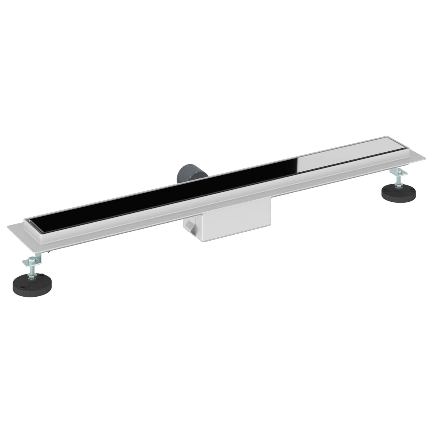 vidaXL Shower Drain with Glass Cover Black 80 cm Stainless Steel 304 6
