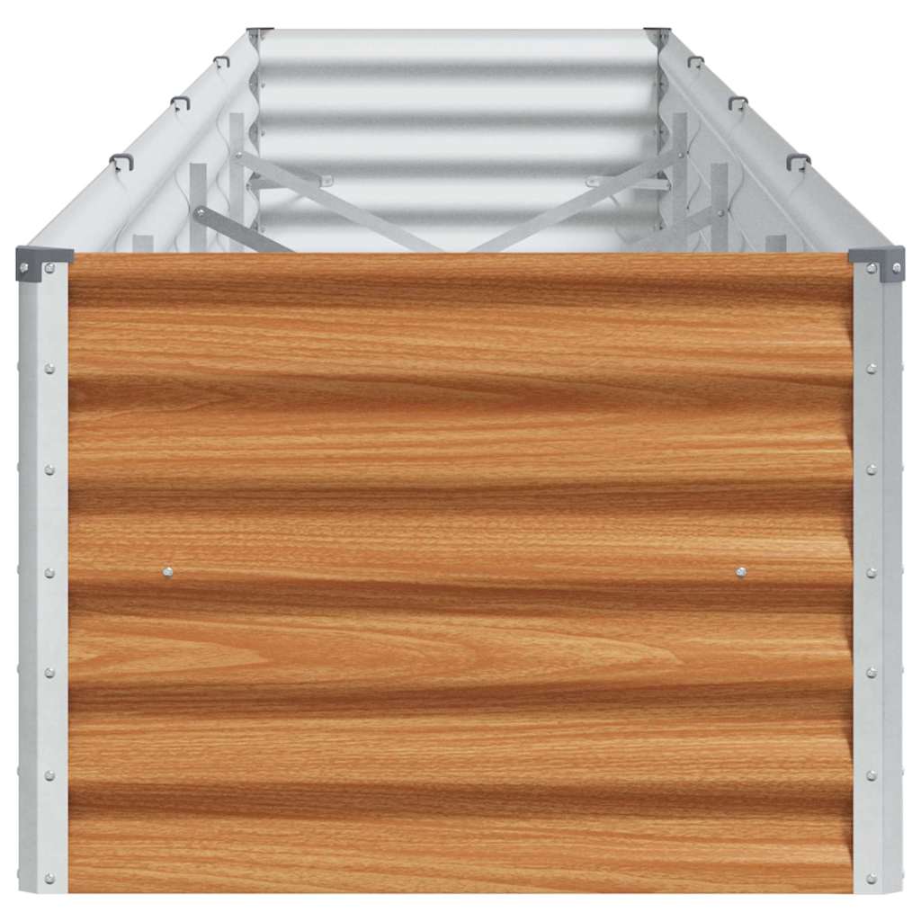 vidaXL Garden Raised Bed Light Brown 390 x 50 x 36 cm Galvanised Steel 6