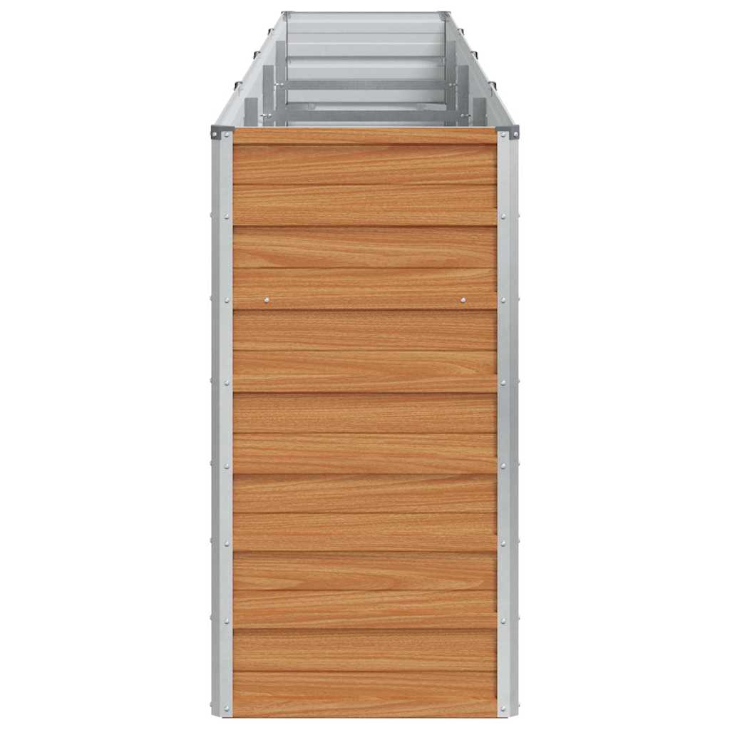 vidaXL Garden Raised Bed Light Brown 320 x 40 x 77 cm Galvanised Steel 6