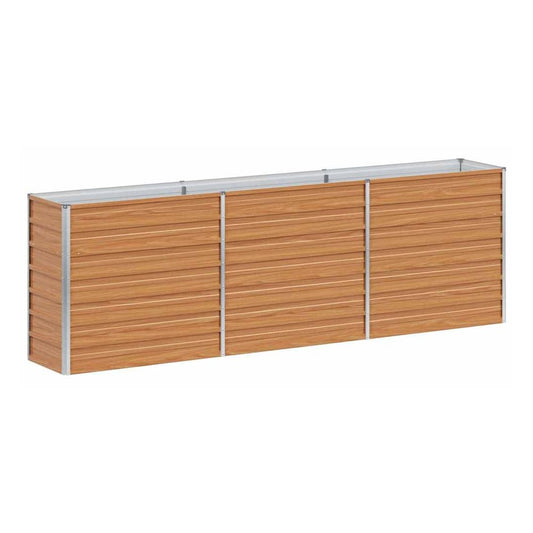 Garden Raised Bed Light Brown Galvanised Steel 240 cm 77 cm 40 cm