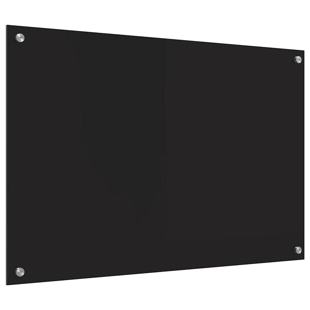 vidaXL Kitchen Backsplash Black 90 x 60 cm Tempered Glass 6