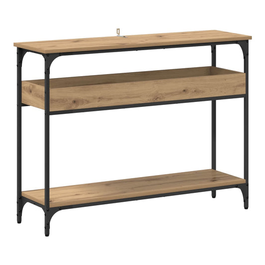 Console Table with Shelf 75x29x75cm Engineered Wood Artisan oak
