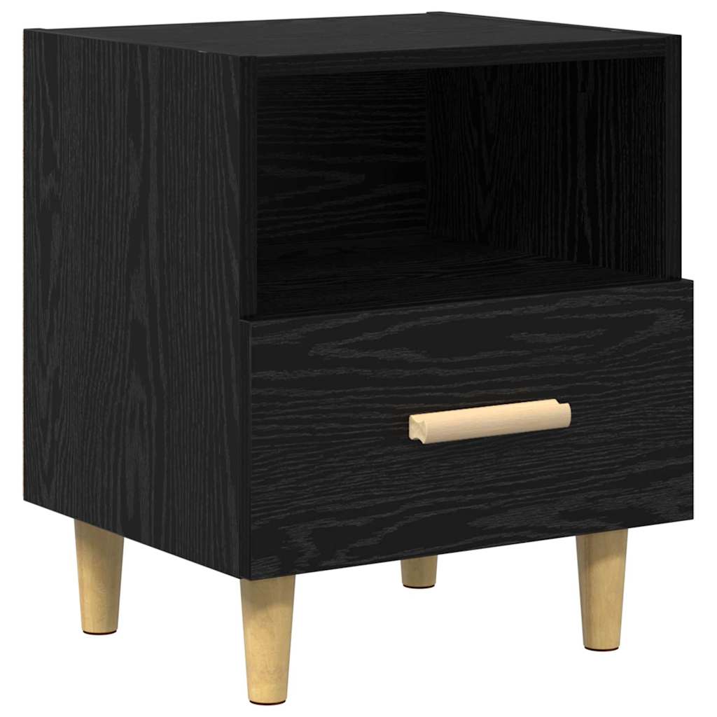 vidaXL Bedside Cabinet 2 pcs Black Oak 40 x 35 x 47 cm Engineered Wood 6