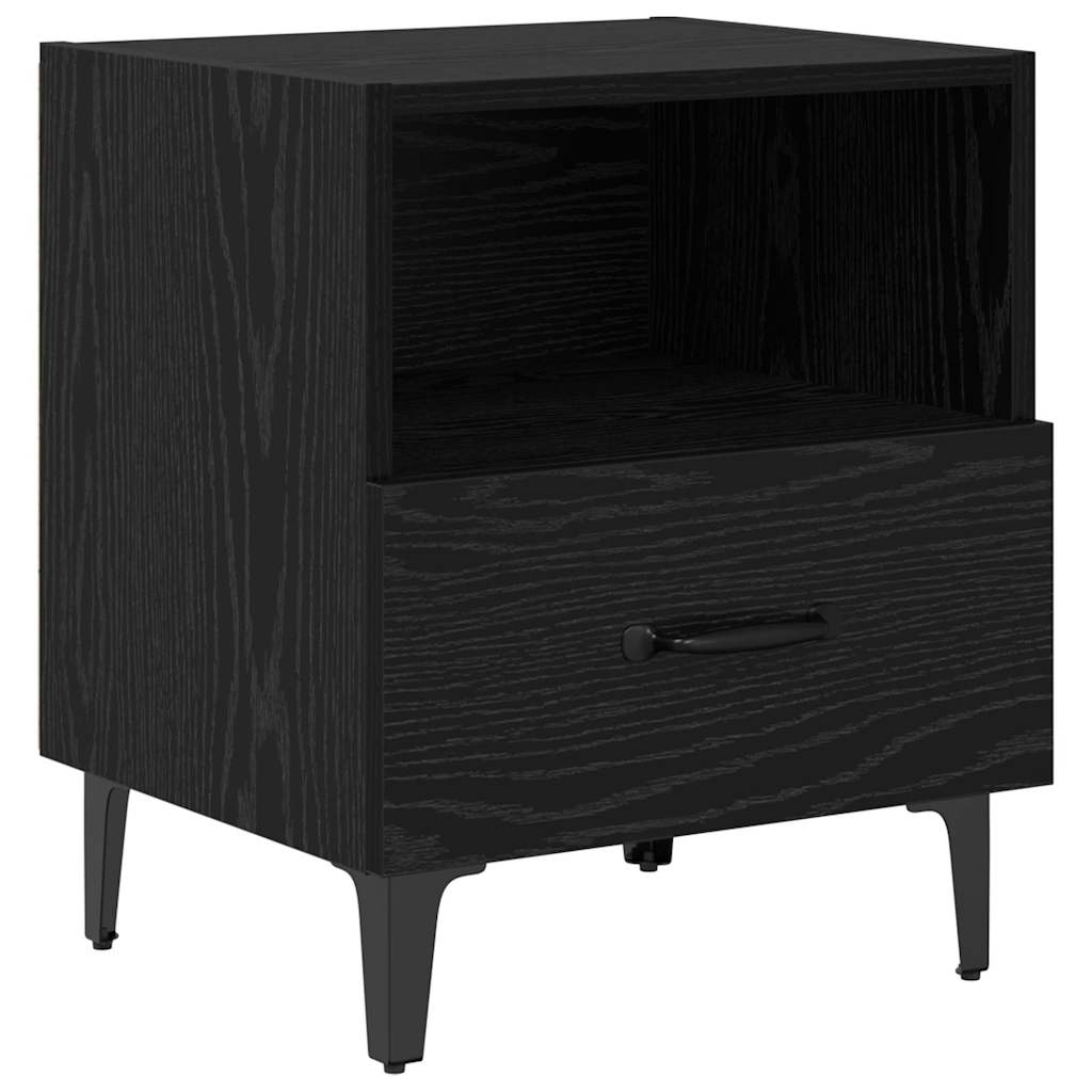 vidaXL Bedside Cabinet 2 pcs Black Oak 40 x 35 x 47.5 cm 6