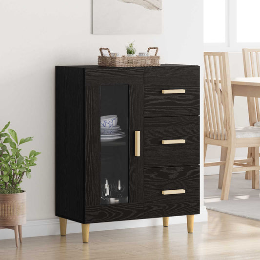 Sideboard 69,5x34x90 cm Engineered Wood Black oak