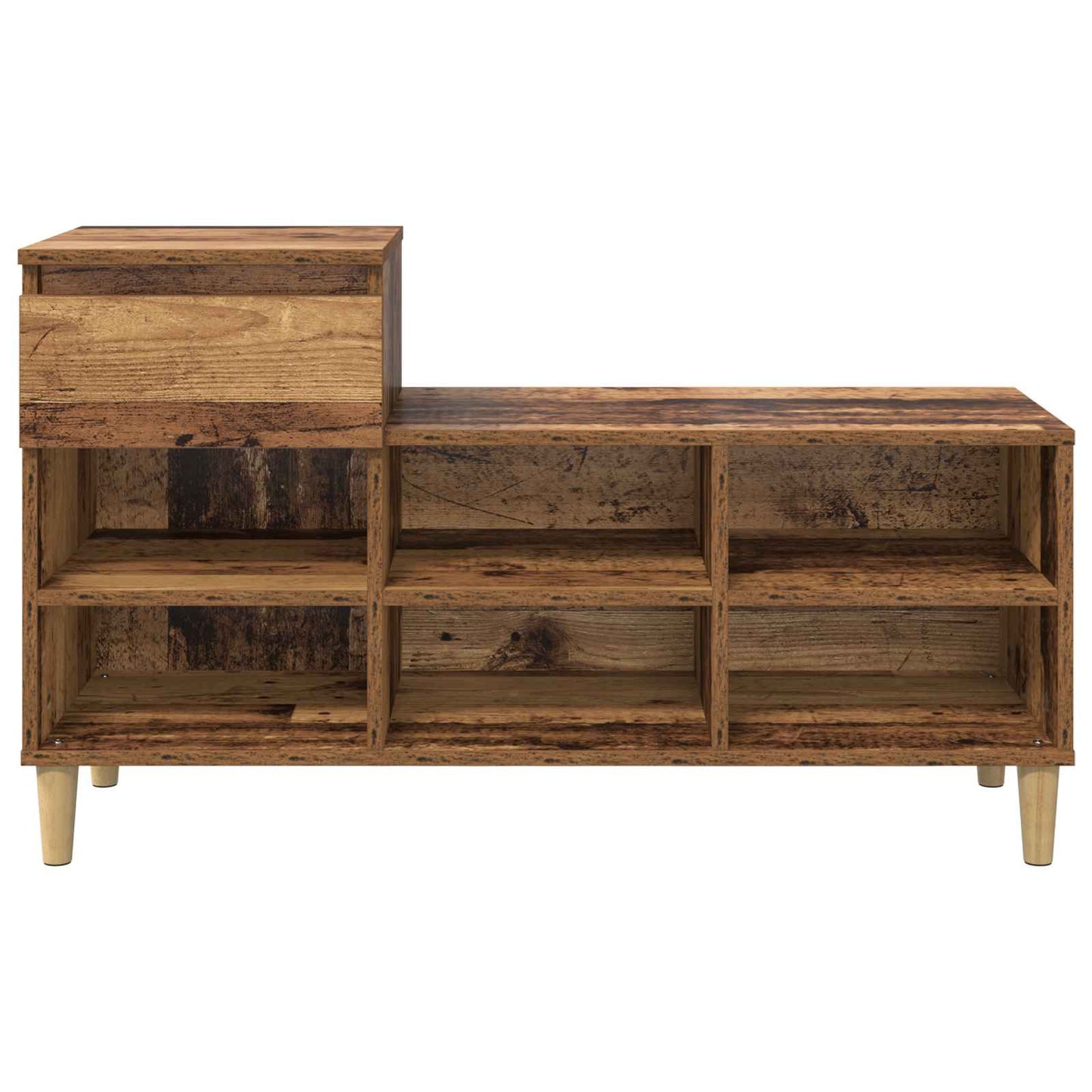 vidaXL Shoe Cabinet 102 x 36 x 60 cm Engineered Wood Old Wood 6