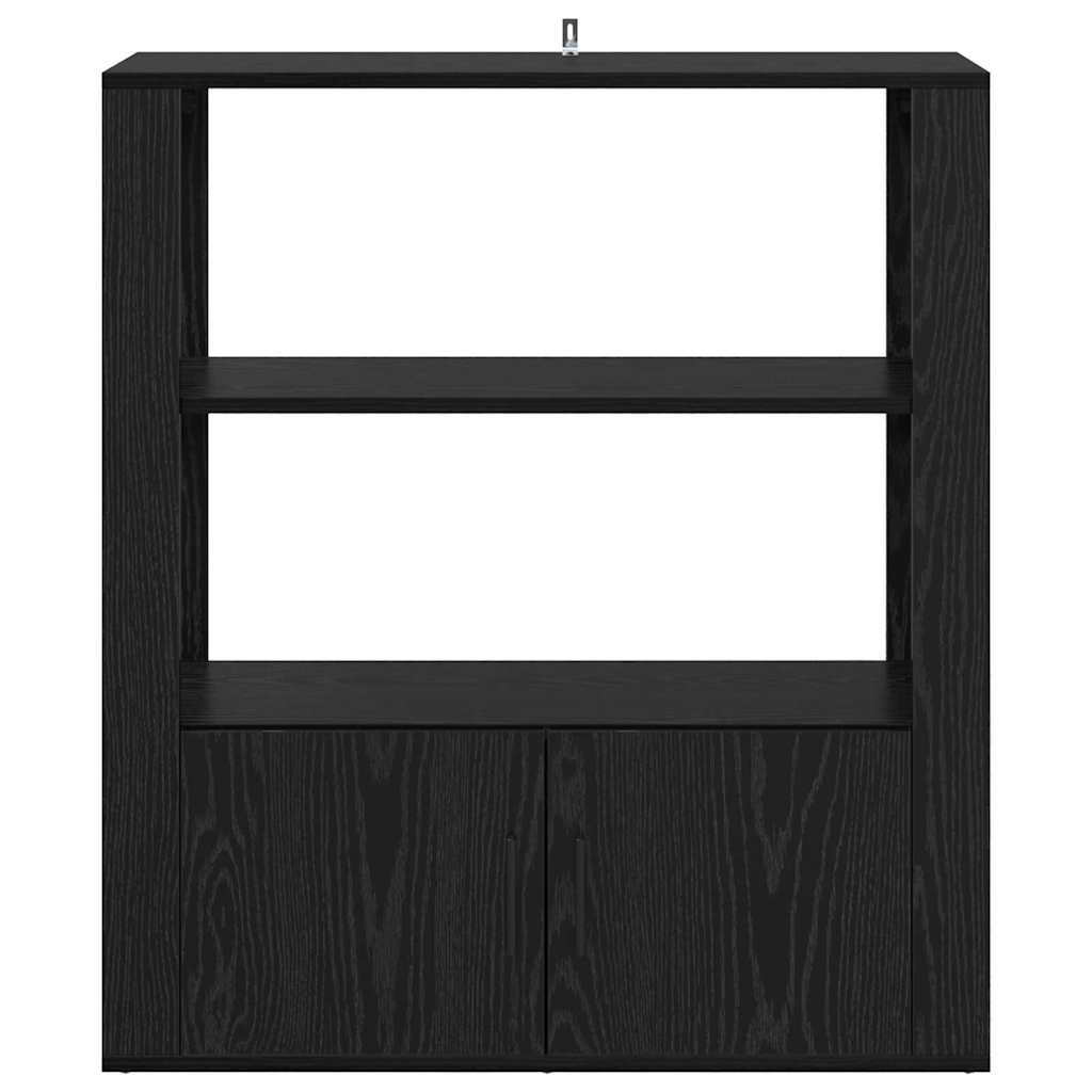 vidaXL Sideboard Black oak 30 x 80 x 90 cm Engineered Wood 6