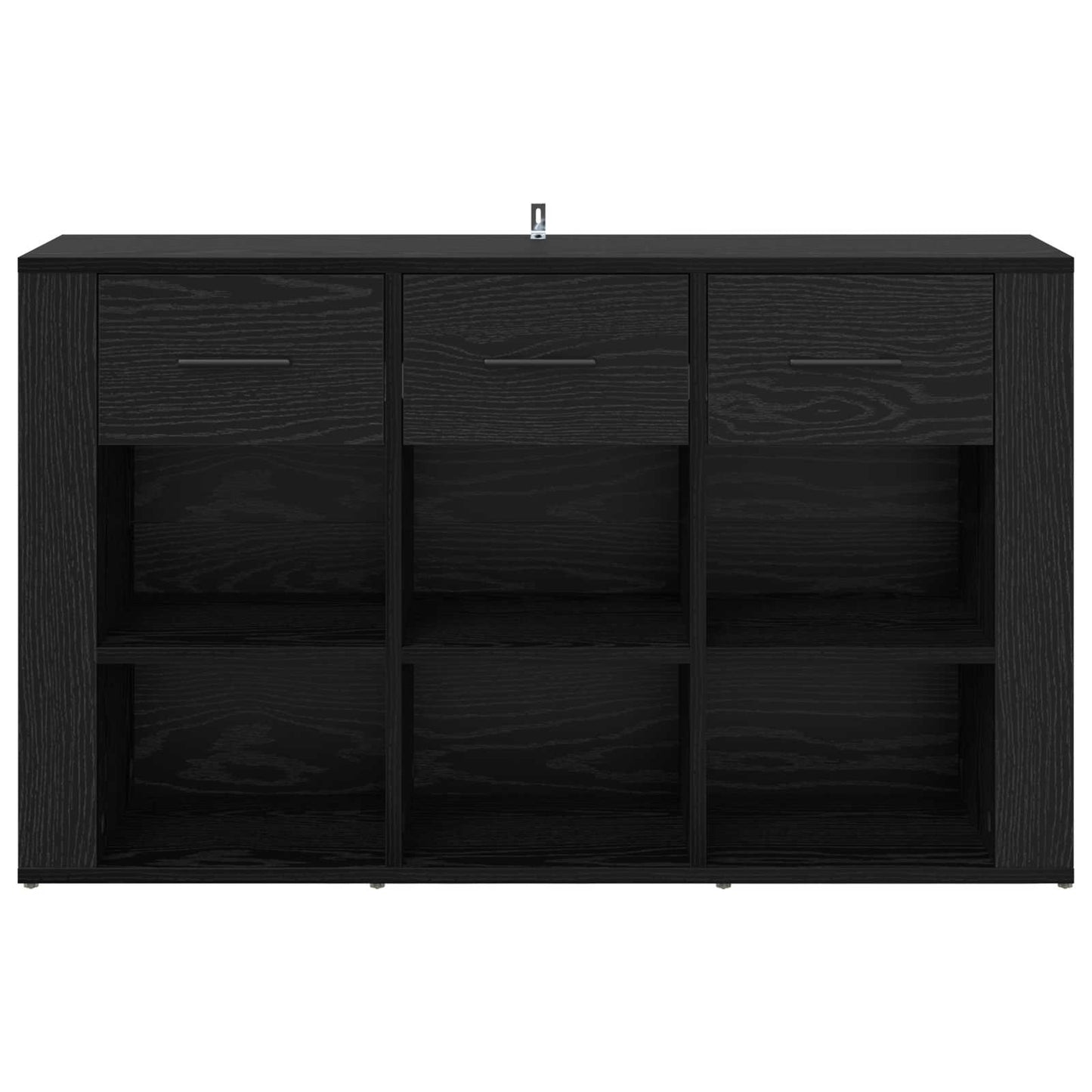 vidaXL Sideboard Black Oak 100 x 30 x 59.5 cm Engineered Wood 6