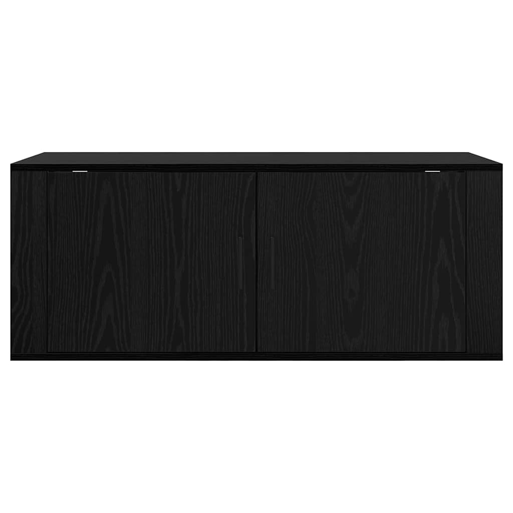 vidaXL Wall Mounted TV Cabinet 100 x 34.5 x 40 cm Black Oak 6