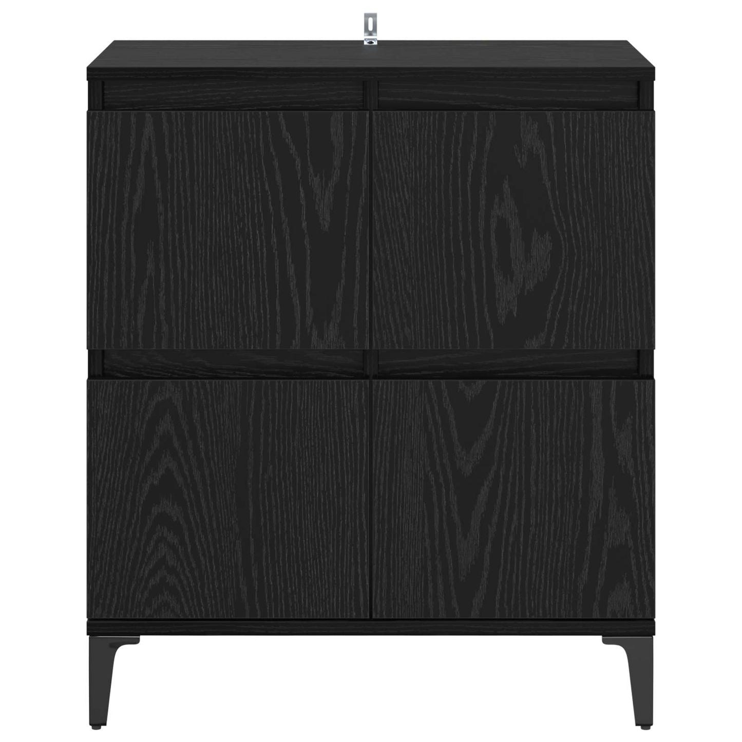vidaXL Sideboard Black Oak 60 x 35 x 70 cm Engineered Wood and Iron 6
