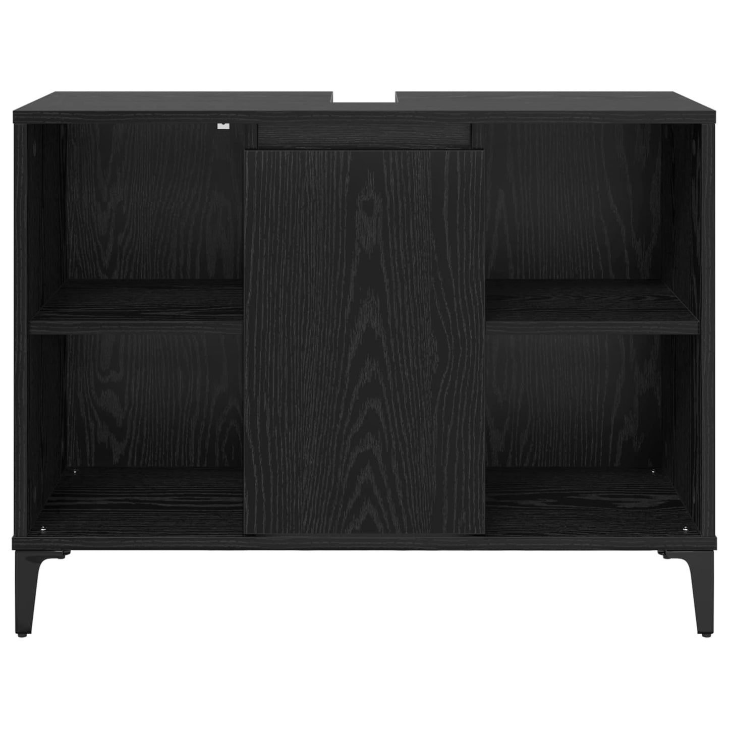 vidaXL Sink cabinet Black Oak 80 x 33 x 60 cm Engineered Wood and Iron 6