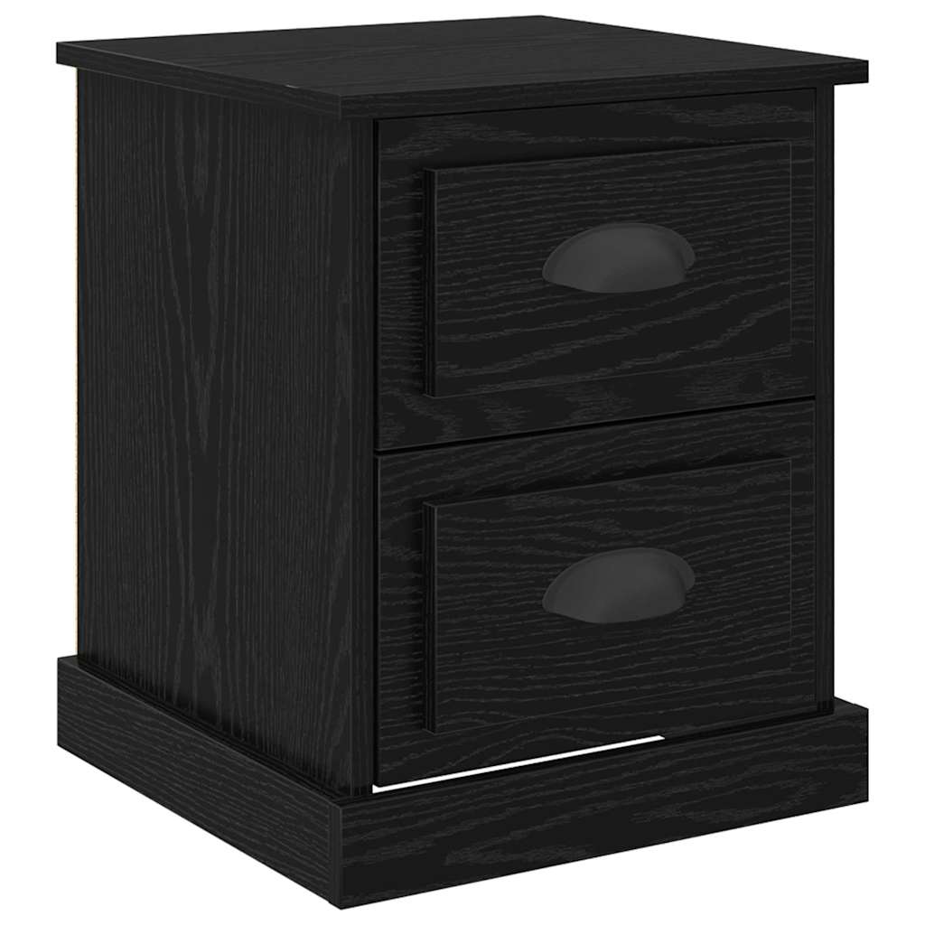vidaXL Bedside Cabinet 2 pcs Black Oak 39 x 39 x 47.5 cm 6