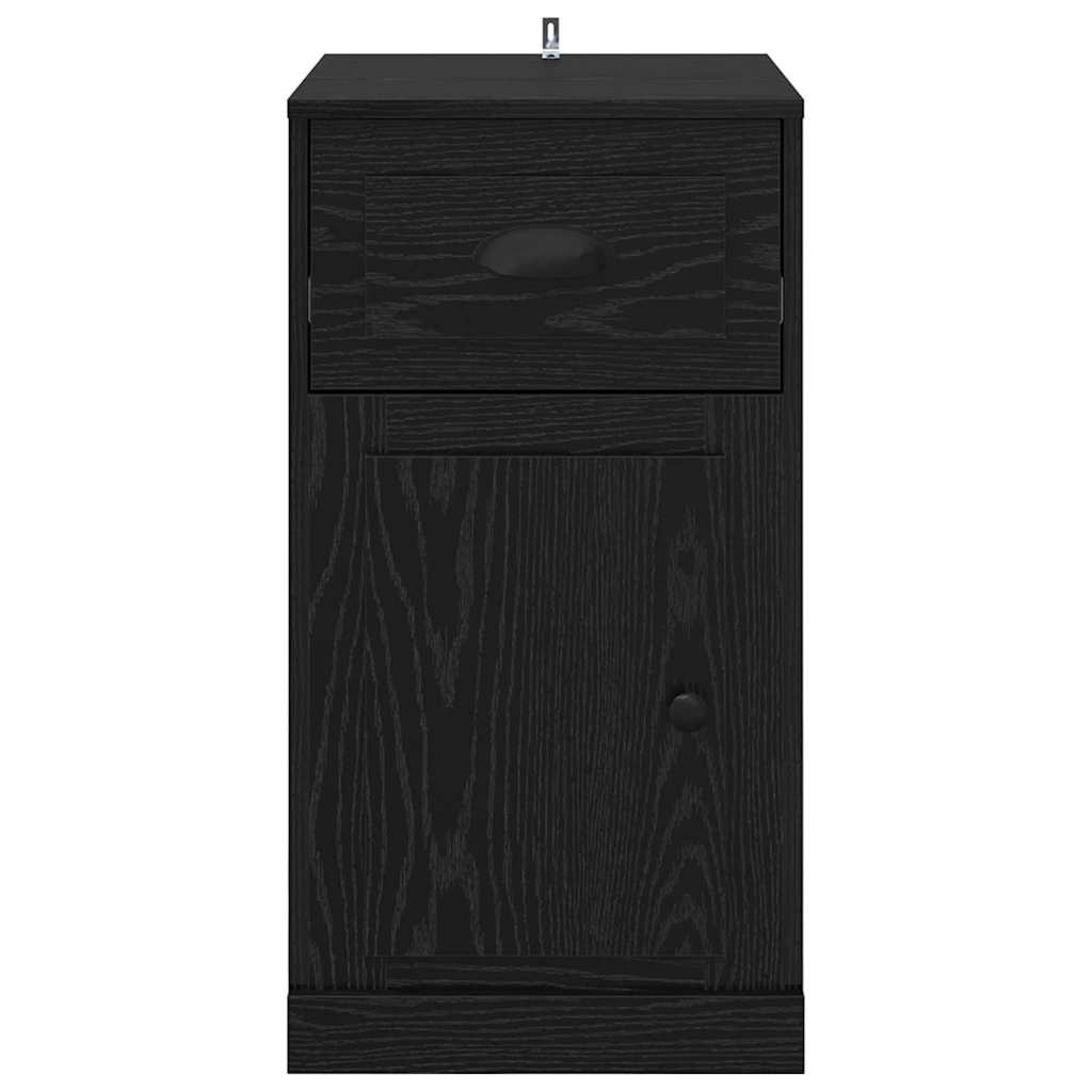 vidaXL Side Cabinet 40 x 50 x 75 cm Engineered Wood Black Oak 6