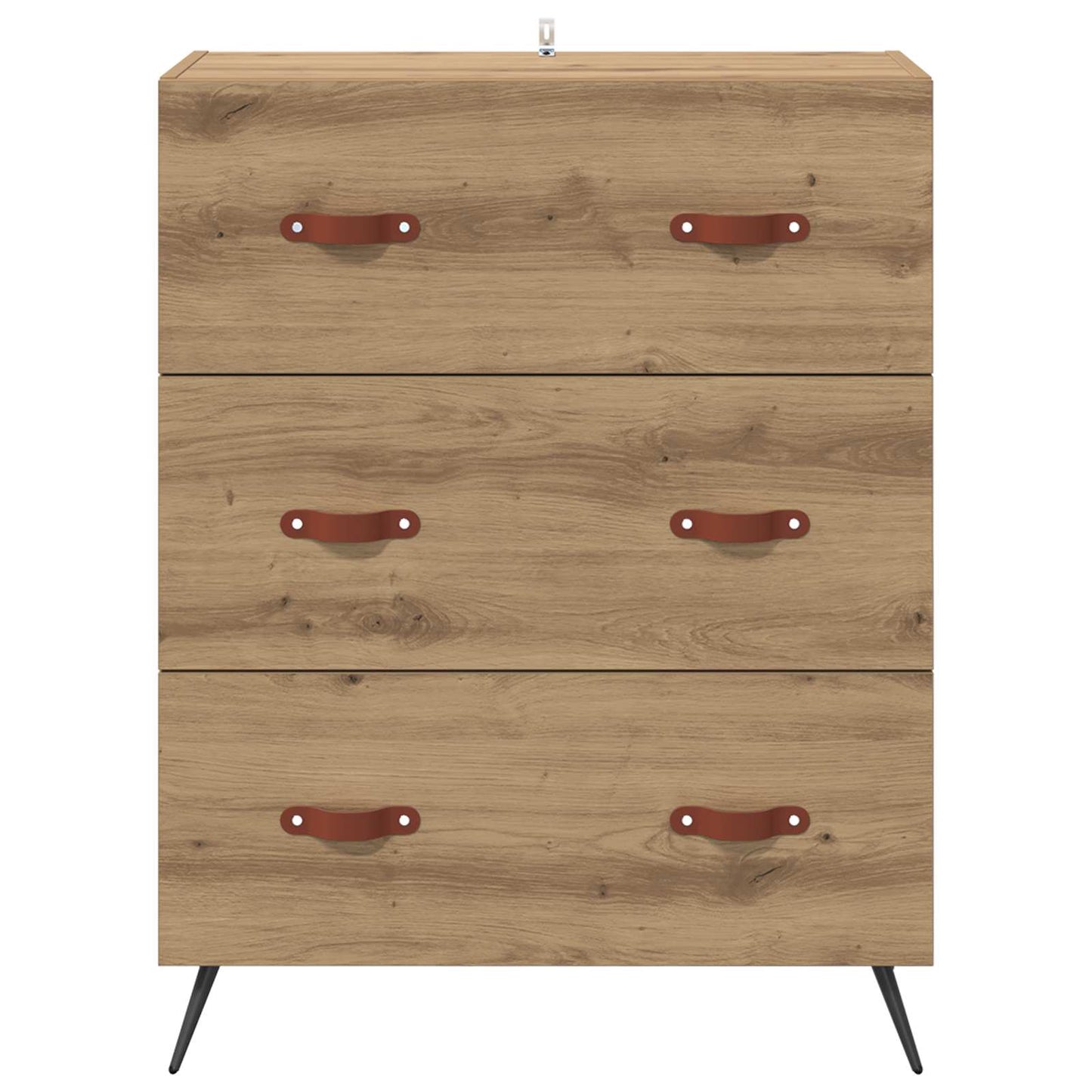 vidaXL Chest of Drawers 3-Drawer Artisan Oak 69.5 x 34 x 90 cm 6