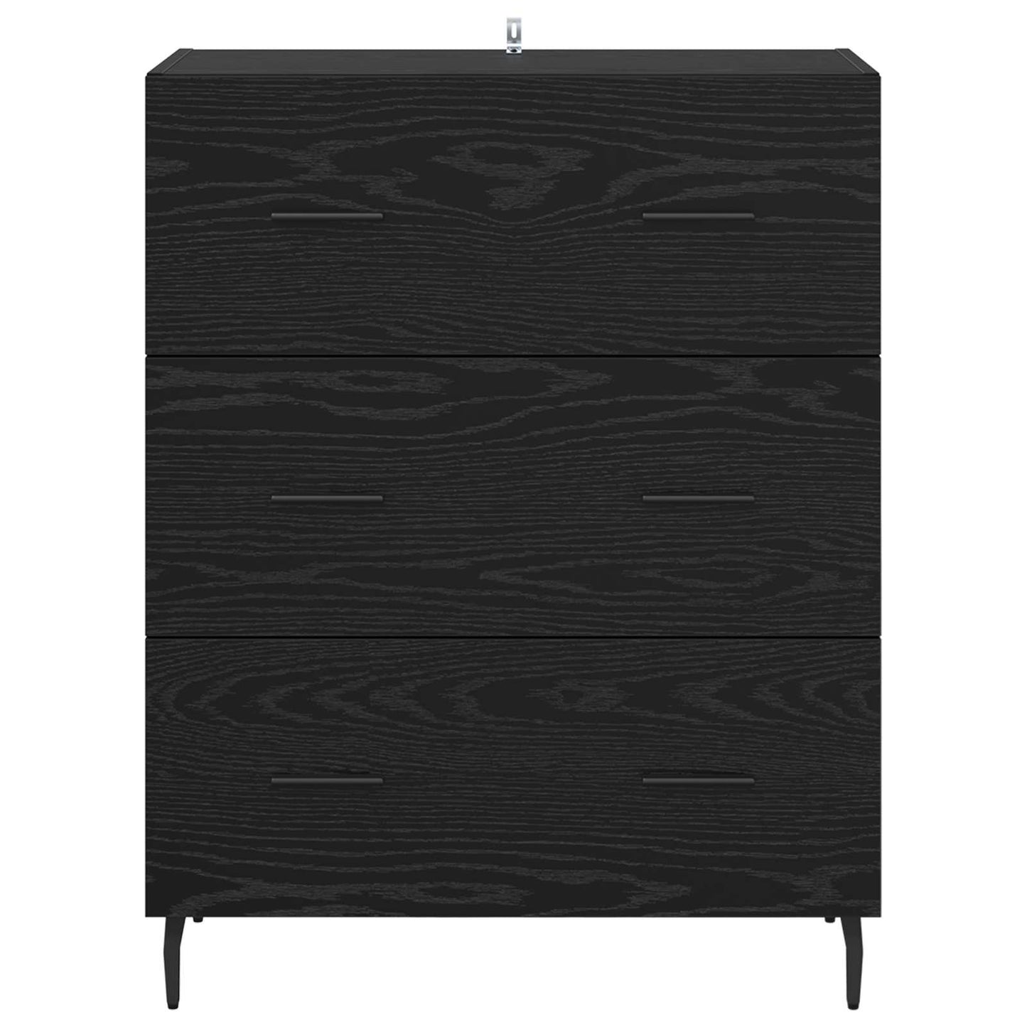 vidaXL Sideboard Black Oak 69.5 x 34 x 90 cm Engineered Wood and Iron 6