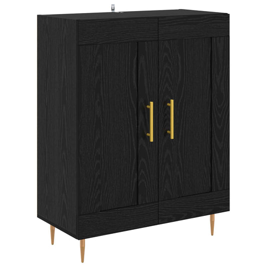 vidaXL Sideboard Black Oak 69.5 x 34 x 90 cm Engineered Wood and Iron 2