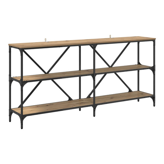 Console Table 160x30x75 cm Engineered Wood and Iron Length 160 cm Artisan oak