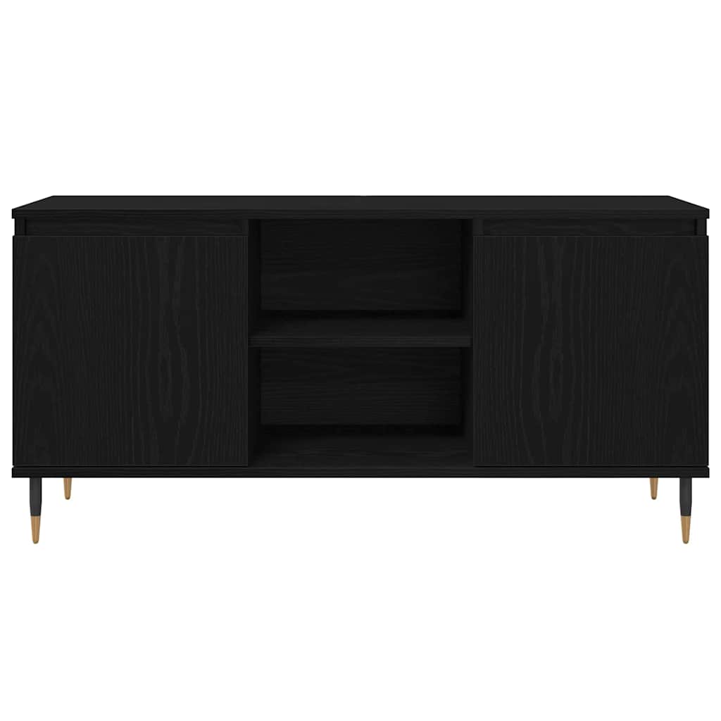 vidaXL TV Cabinet 104 x 35 x 50 cm Black Oak Engineered Wood 6