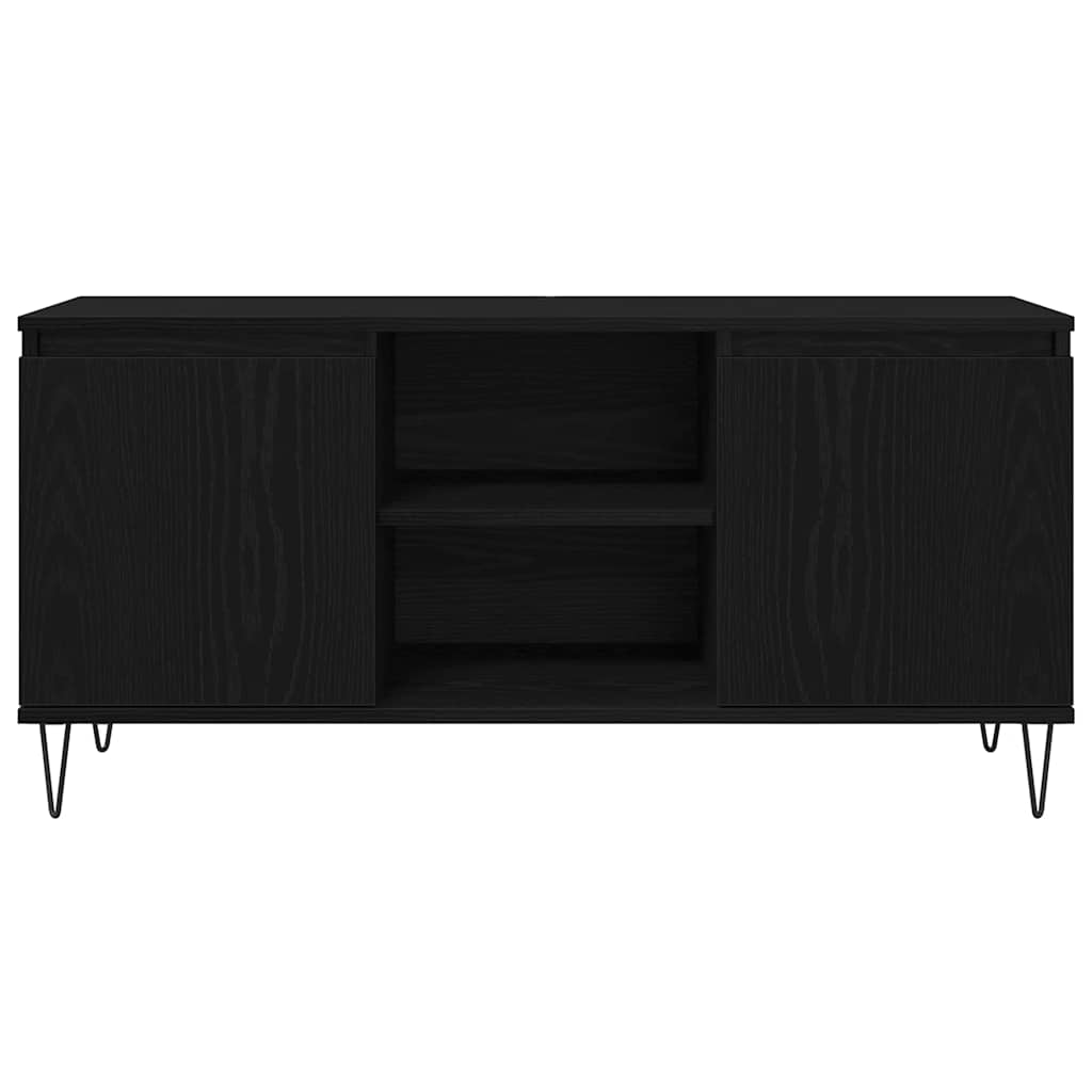 vidaXL TV Cabinet 104 x 35 x 50 cm Black Oak Engineered Wood 6