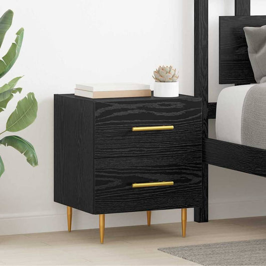 Bedside Cabinet 40x35x47,5 cm Engineered Wood Black oak 2