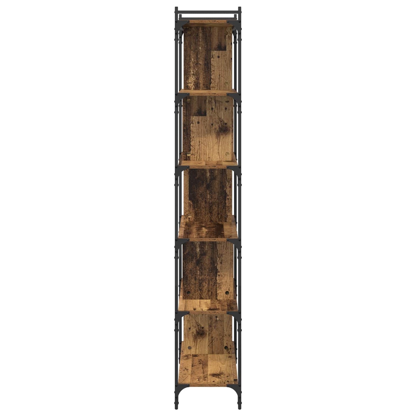 vidaXL Bookcase 5-Tier 76 x 32 x 192 cm Engineered Wood Old wood 6