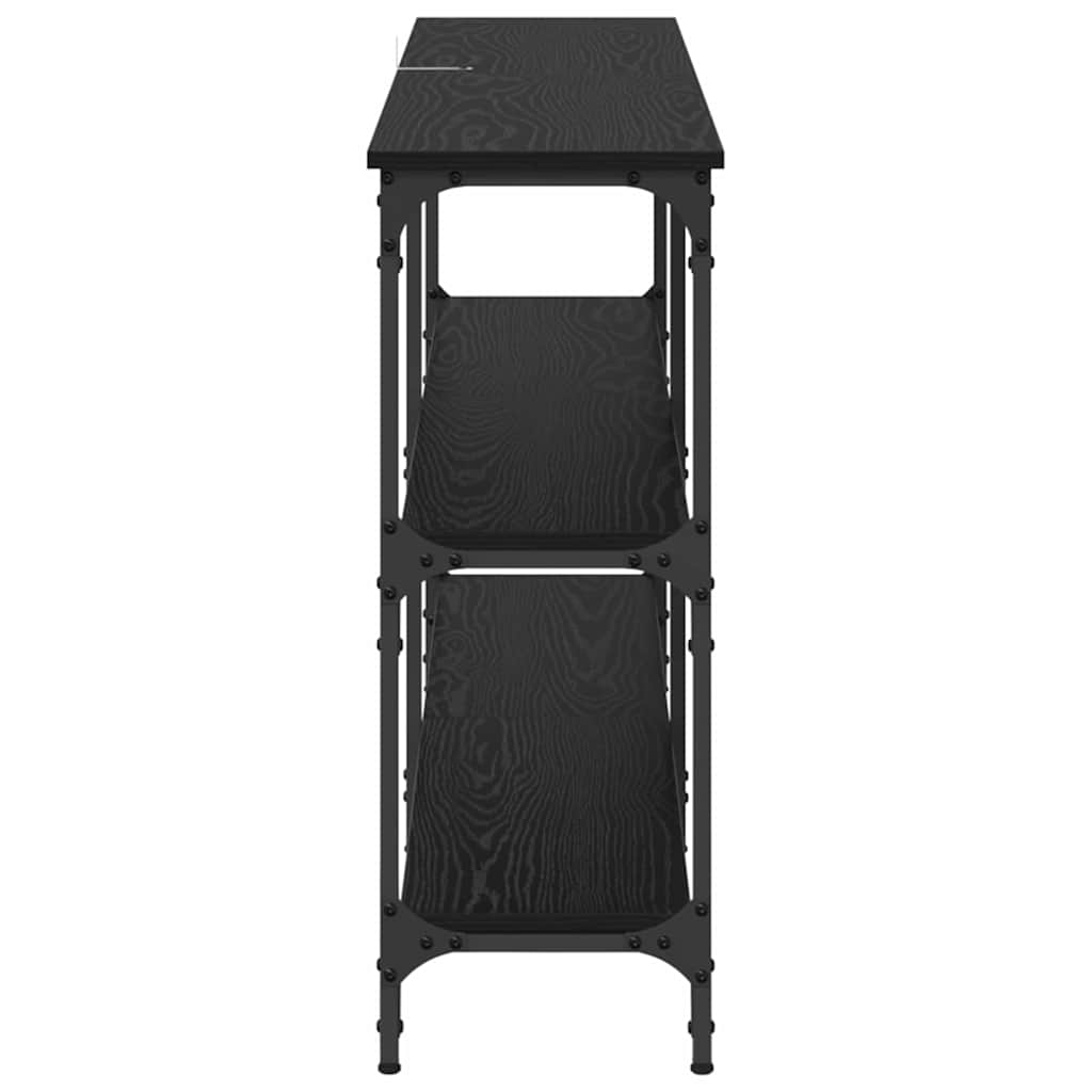 vidaXL Console Table Black Oak 150 x 29 x 75 cm 6