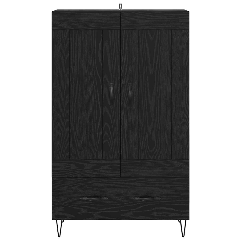 vidaXL Highboard Black Oak 69.5 x 31 x 115 cm Engineered Wood 6