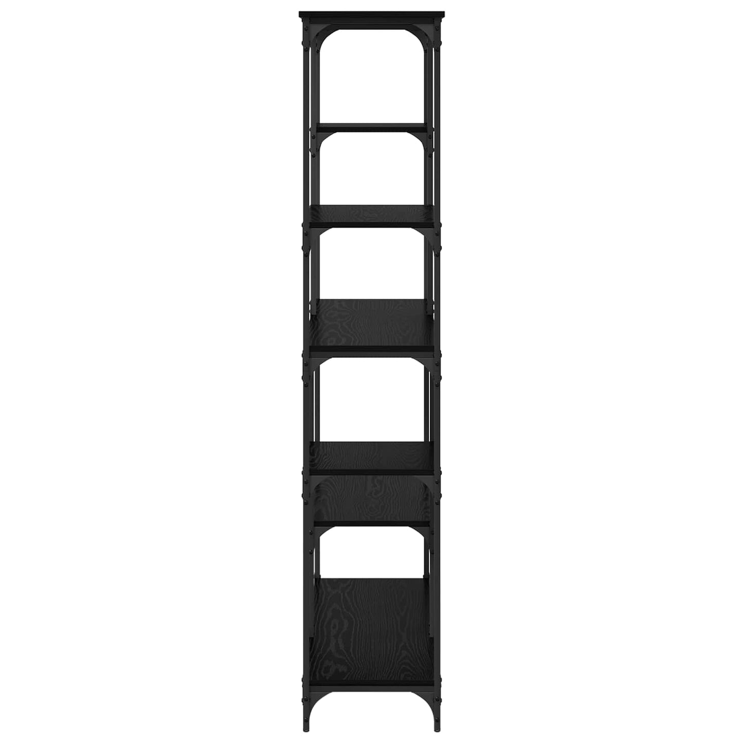 vidaXL Bookshelf 5-Tier 99 x 35.5 x 176 cm Engineered Wood Black Oak 6
