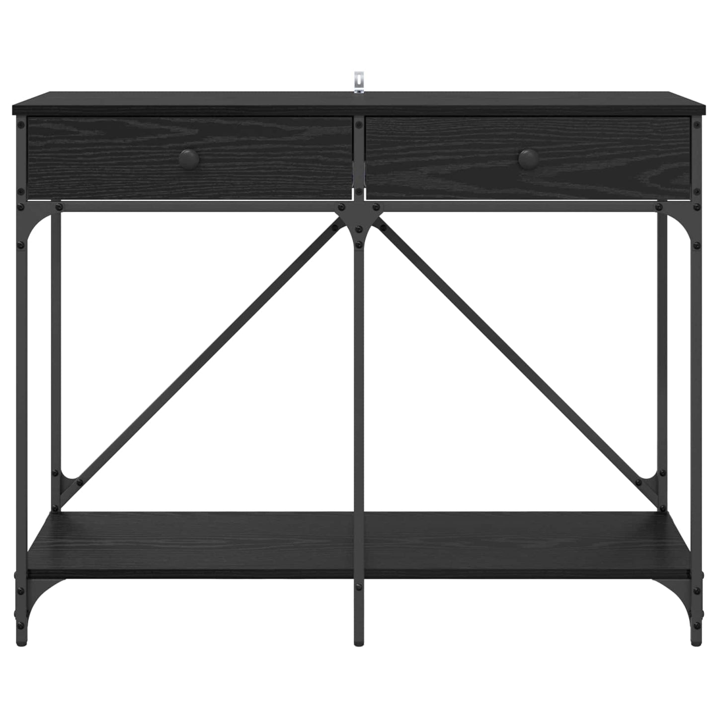 vidaXL Console Table Black Oak 100 x 39 x 78.5 cm Engineered Wood 6