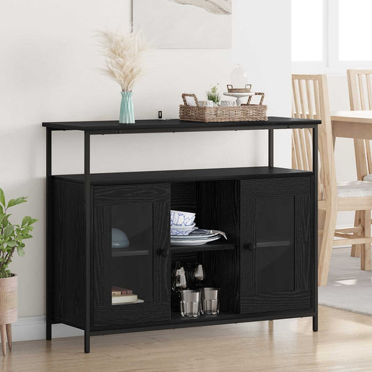 Sideboard 100x35x80 cm Engineered Wood Black oak