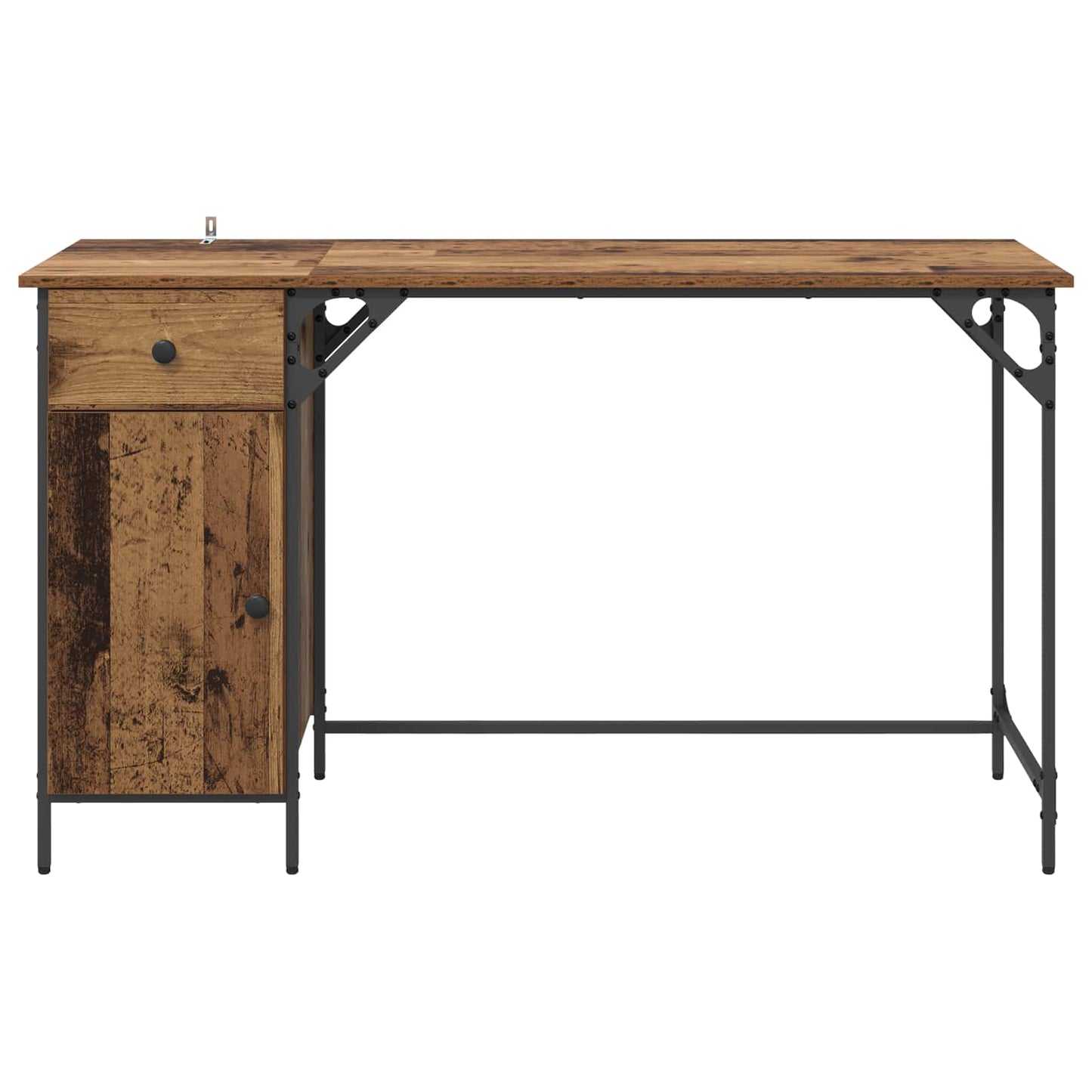 vidaXL Computer Desk Old Wood 131 x 48 x 75 cm Engineered Wood 6