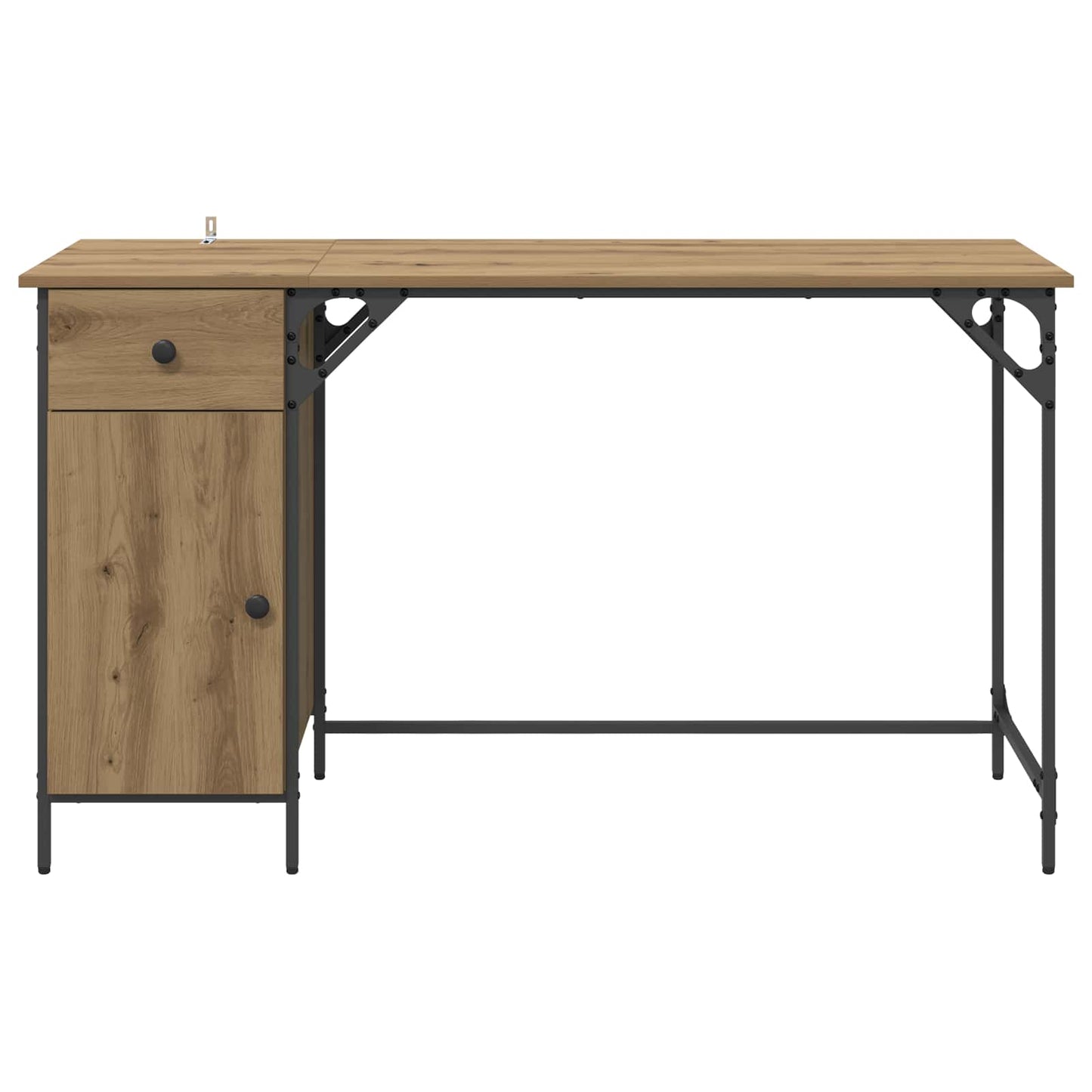 vidaXL Computer Desk Artisan Oak 131 x 48 x 75 cm Engineered Wood 6