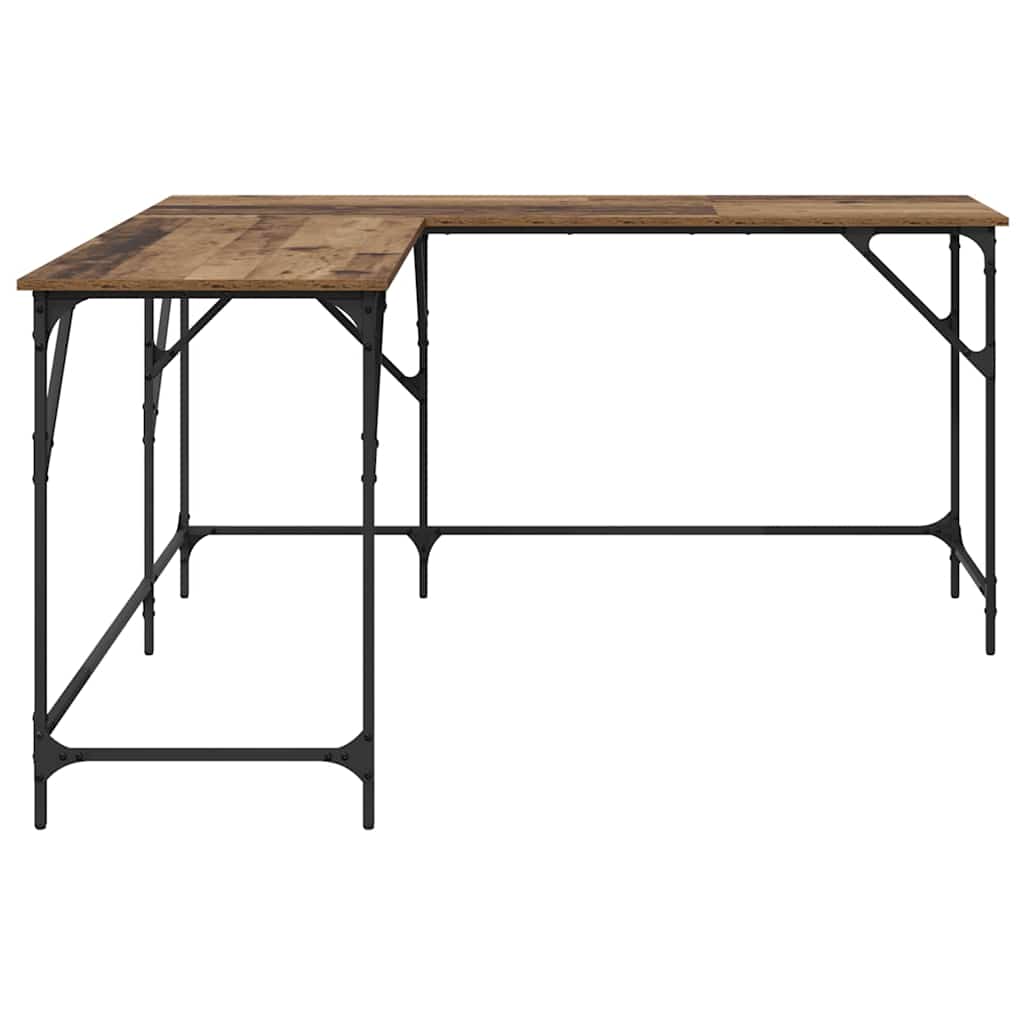 vidaXL Desk Old Wood Engineered Wood 149 x 149 x 75 cm 6