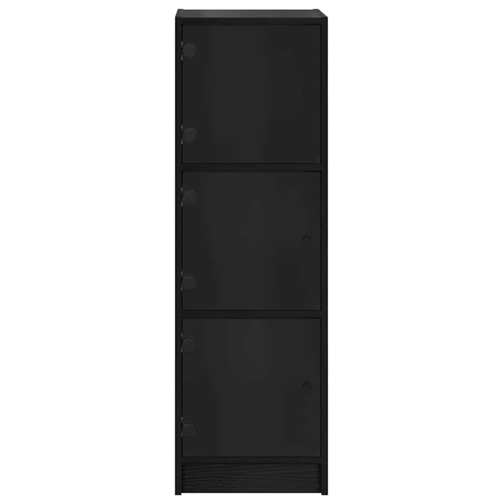 vidaXL Highboard Black Oak 35 x 37 x 109 cm Engineered Wood 6