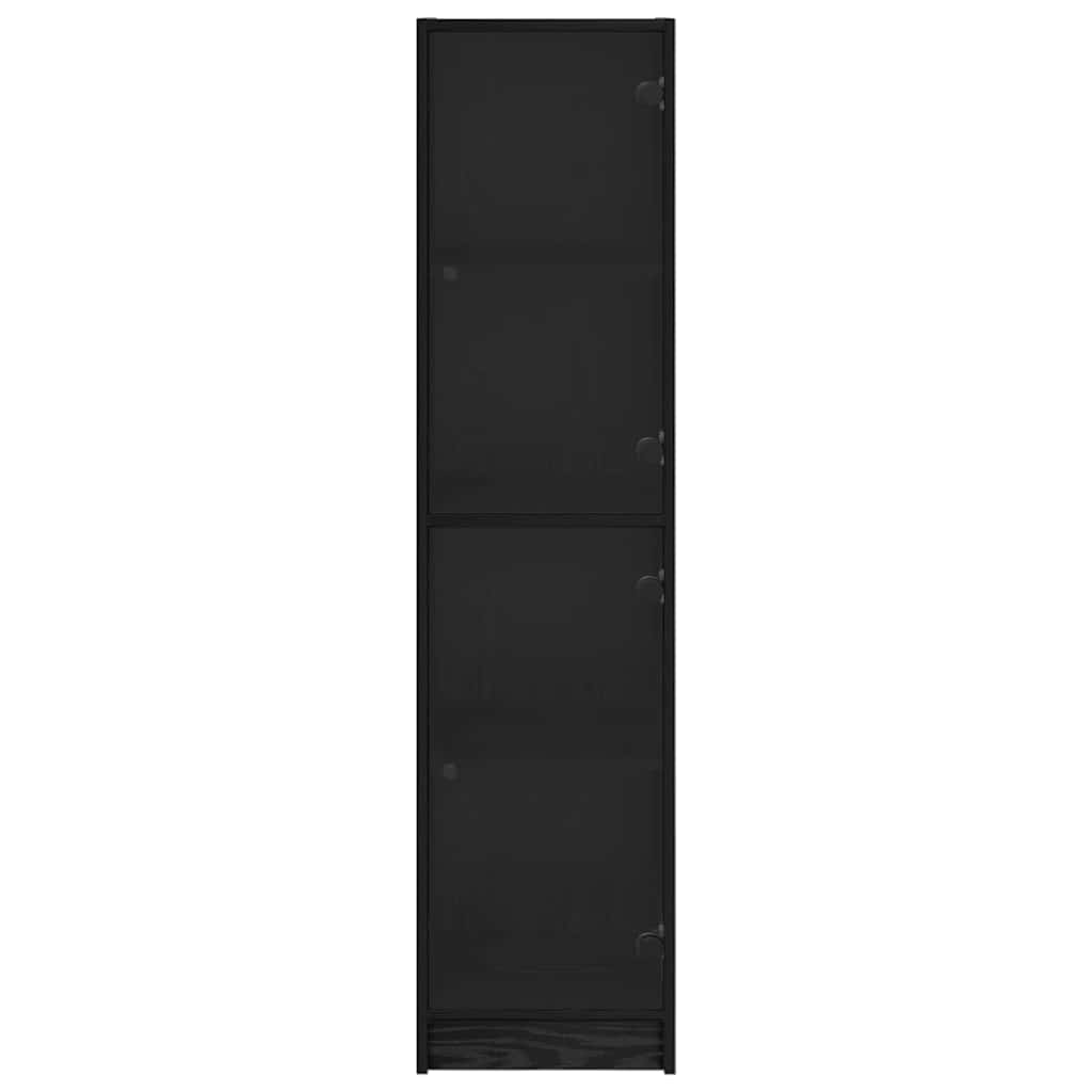 vidaXL Highboard Black Oak 35 x 37 x 142 cm Engineered Wood 6