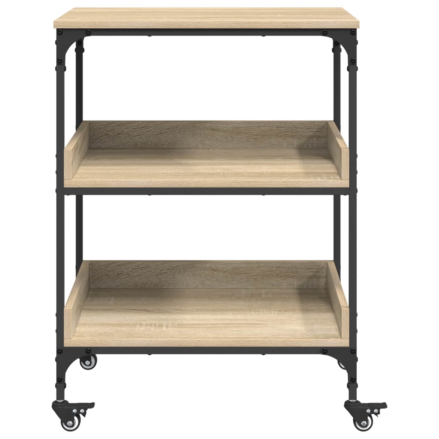 vidaXL Kitchen Trolley Sonoma Oak 60 x 41 x 80.5 cm Engineered Wood 6