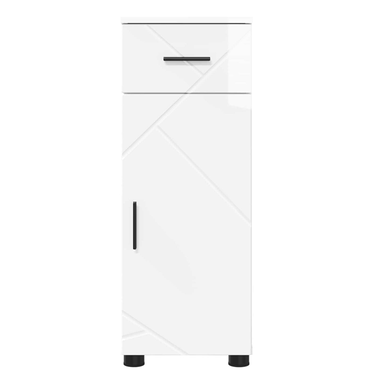 vidaXL Bathroom Cabinet High Gloss White 30 x 35 x 80 cm 6