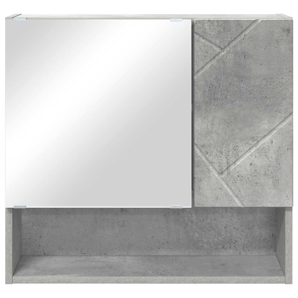 vidaXL Mirror Cabinet Concrete Grey 59 x 17 x 55 cm Engineered Wood 6