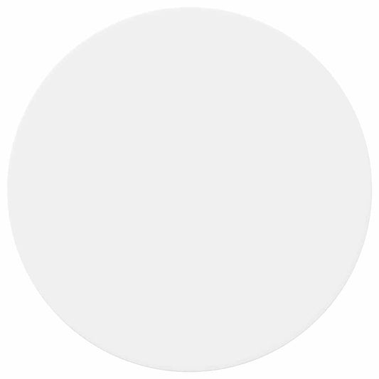 The round white table top shown from directly above