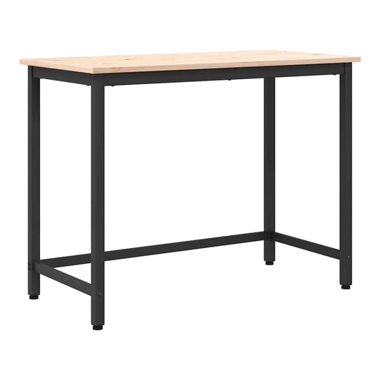 Table Engineered Wood and Steel Natural 100 x 50 x 77 cm