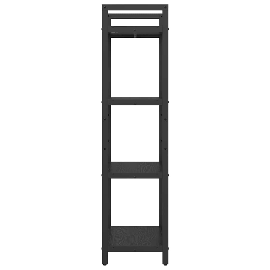 vidaXL Bookshelf 4-Tier 56 x 34 x 133.5 cm Engineered Wood Black Oak 6