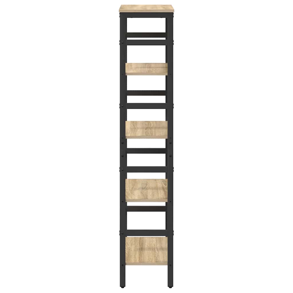 vidaXL Bookshelf 4-Tier 40 x 29.5 x 149 cm Engineered Wood Sonoma Oak 6