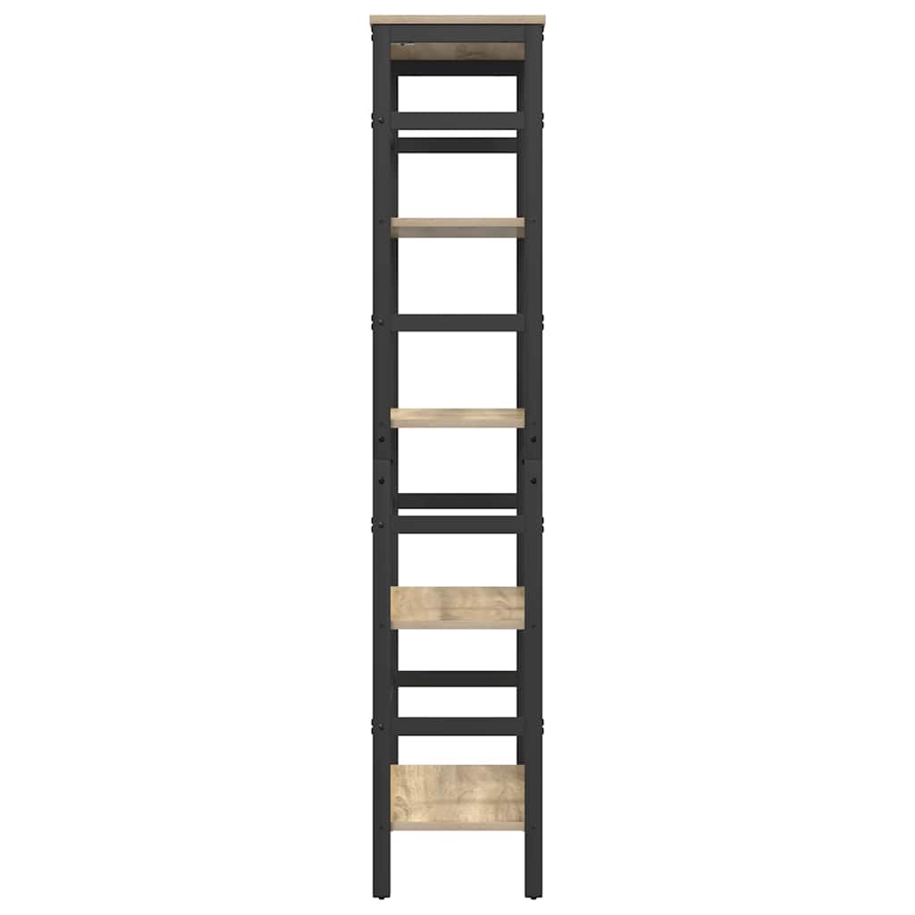 vidaXL Bookshelf 4-Tier 60 x 29.5 x 149 cm Engineered Wood Sonoma Oak 6