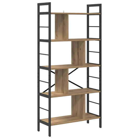 Bookshelf 9-Tier Engineered Wood 75 x 30 x 156 cm Artisan oak