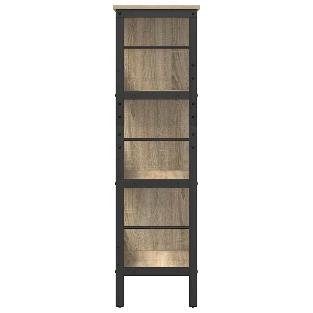 vidaXL Bookshelf 6-Tier 82 x 32 x 112 cm Engineered Wood Sonoma Oak 6