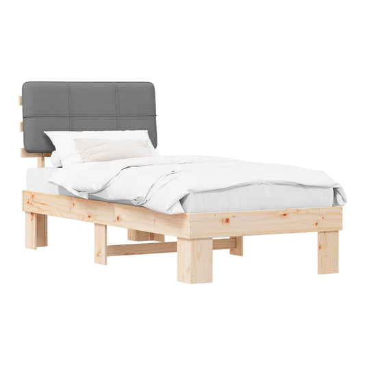 Bed Frame Upholstered Headboard Length Natural Light Grey